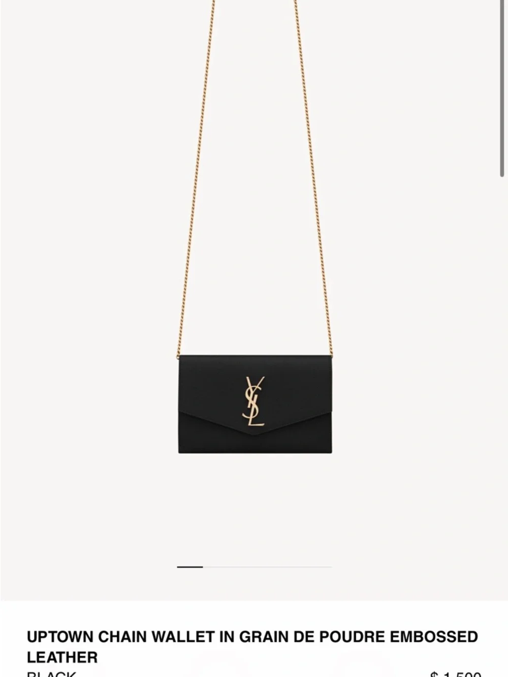 Yves Saint Laurent Black Textured Leather Wallet with Gold YSL Logo - Picture 2 of 4